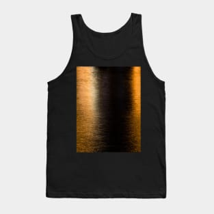 Abstract lights sea shiny bronze black reflection Photo of glistening shiny water Tank Top